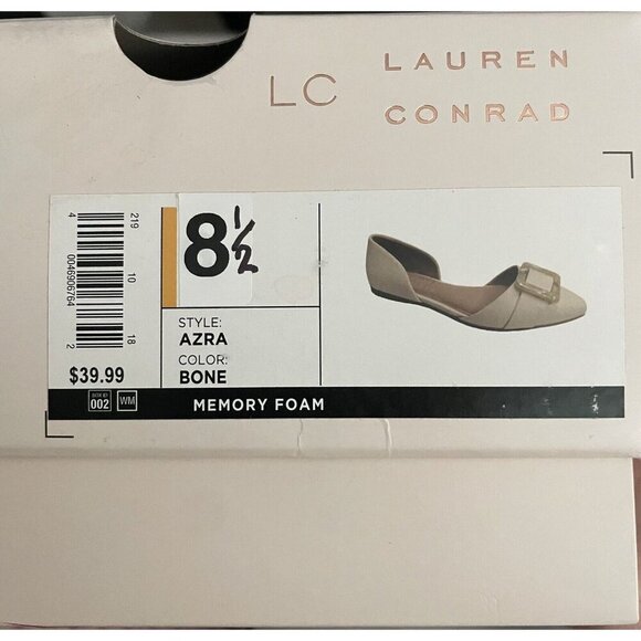 LC Lauren Conrad Cream Flats with Gold Buckle - Picture 7 of 7